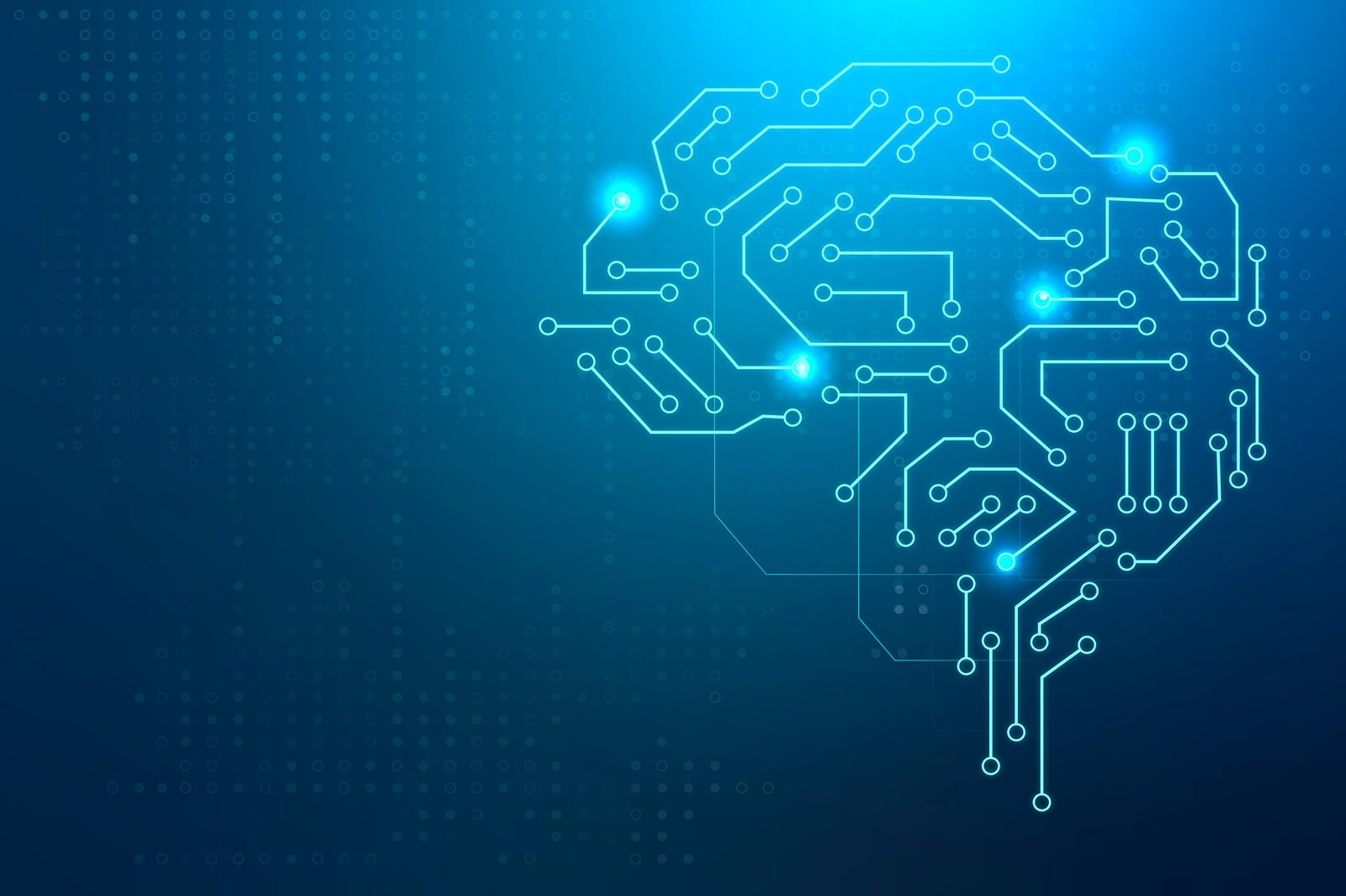 Abstract illustration of an AI circuit brain